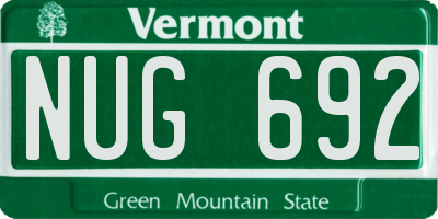 VT license plate NUG692