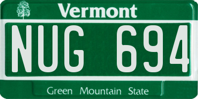 VT license plate NUG694
