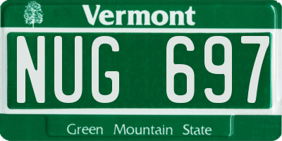 VT license plate NUG697