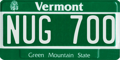 VT license plate NUG700