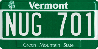 VT license plate NUG701
