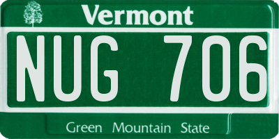 VT license plate NUG706