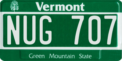 VT license plate NUG707