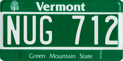VT license plate NUG712
