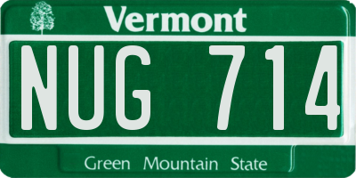VT license plate NUG714