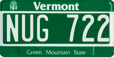 VT license plate NUG722