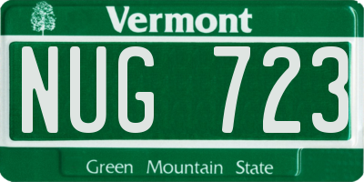 VT license plate NUG723