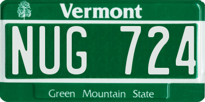 VT license plate NUG724