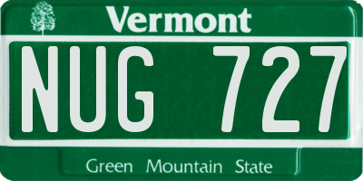VT license plate NUG727