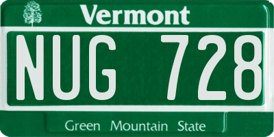 VT license plate NUG728