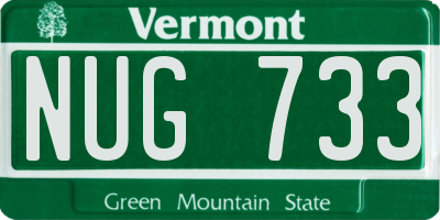 VT license plate NUG733