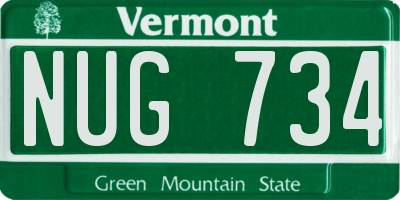 VT license plate NUG734