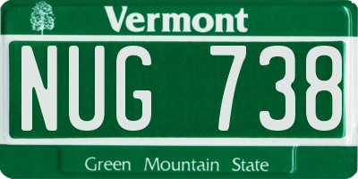 VT license plate NUG738