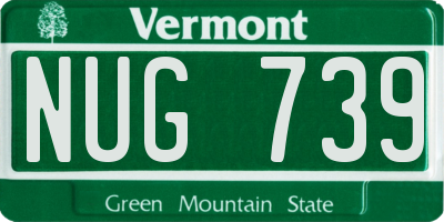 VT license plate NUG739