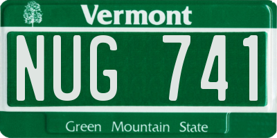 VT license plate NUG741
