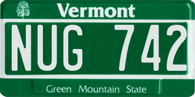 VT license plate NUG742