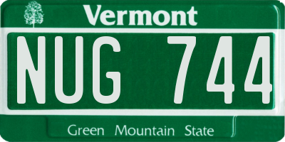 VT license plate NUG744