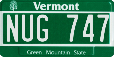 VT license plate NUG747