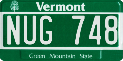 VT license plate NUG748