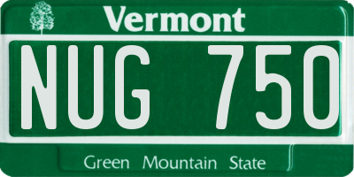 VT license plate NUG750