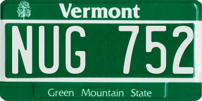 VT license plate NUG752