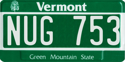 VT license plate NUG753