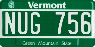 VT license plate NUG756