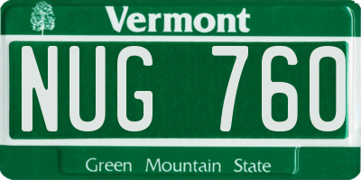 VT license plate NUG760