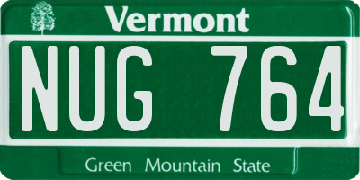 VT license plate NUG764