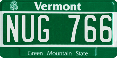 VT license plate NUG766