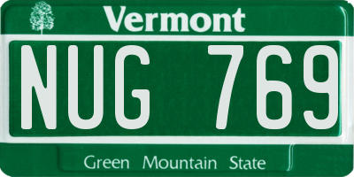 VT license plate NUG769