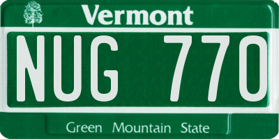 VT license plate NUG770