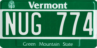 VT license plate NUG774