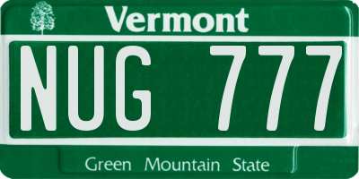VT license plate NUG777