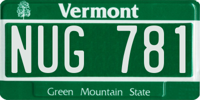 VT license plate NUG781