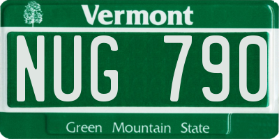 VT license plate NUG790