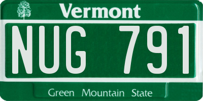 VT license plate NUG791