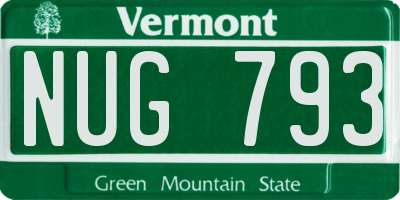 VT license plate NUG793