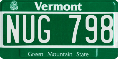 VT license plate NUG798