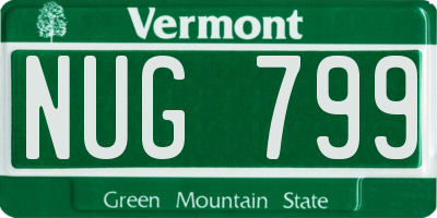 VT license plate NUG799