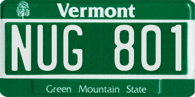 VT license plate NUG801