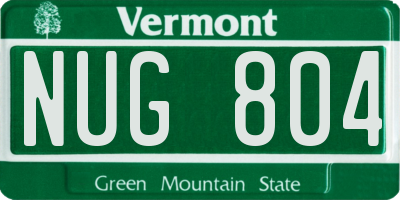 VT license plate NUG804