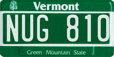 VT license plate NUG810
