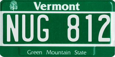 VT license plate NUG812