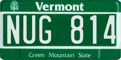VT license plate NUG814