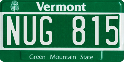 VT license plate NUG815