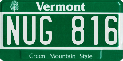 VT license plate NUG816