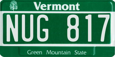 VT license plate NUG817