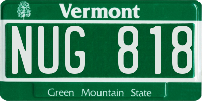 VT license plate NUG818