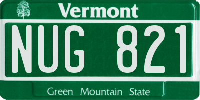 VT license plate NUG821